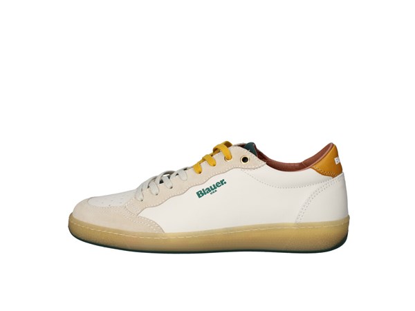 Blauer. U.s.a. S4murray01/vil Bianco Verde E Giallo Scarpe Uomo Sneakers