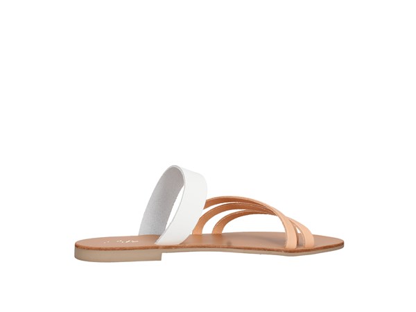 S.piero E1-016 Leather And White Shoes Women Flops