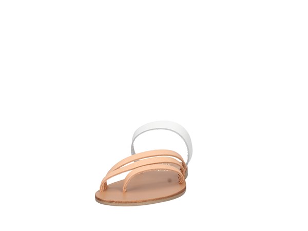 S.piero E1-016 Leather And White Shoes Women Flops